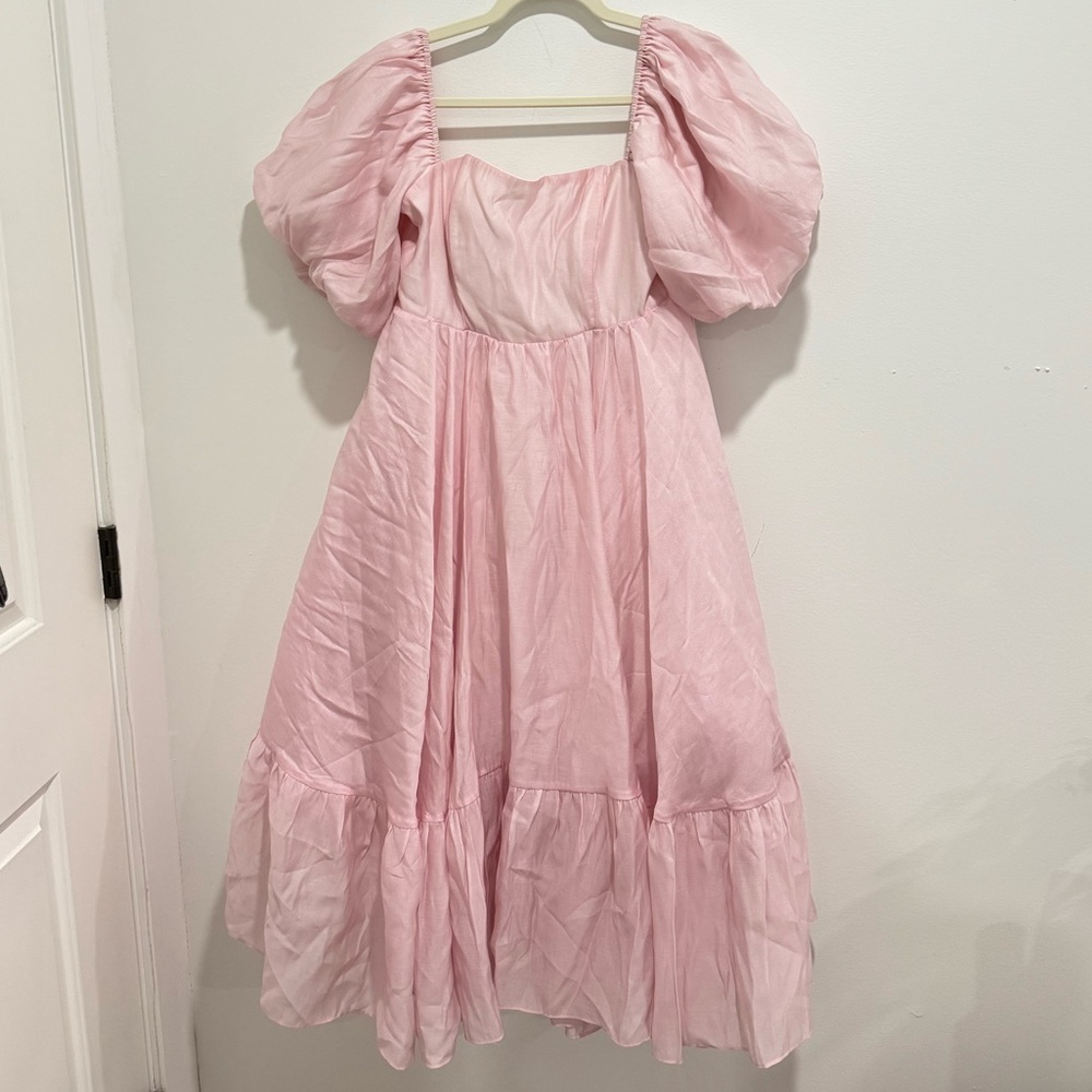 Light Pink Puff Sleeve Dress